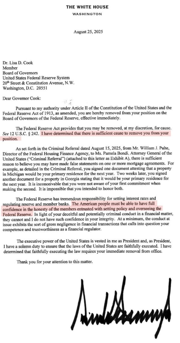 永信策略 特朗普首开美国历史先河：公然罢免美联储理事！